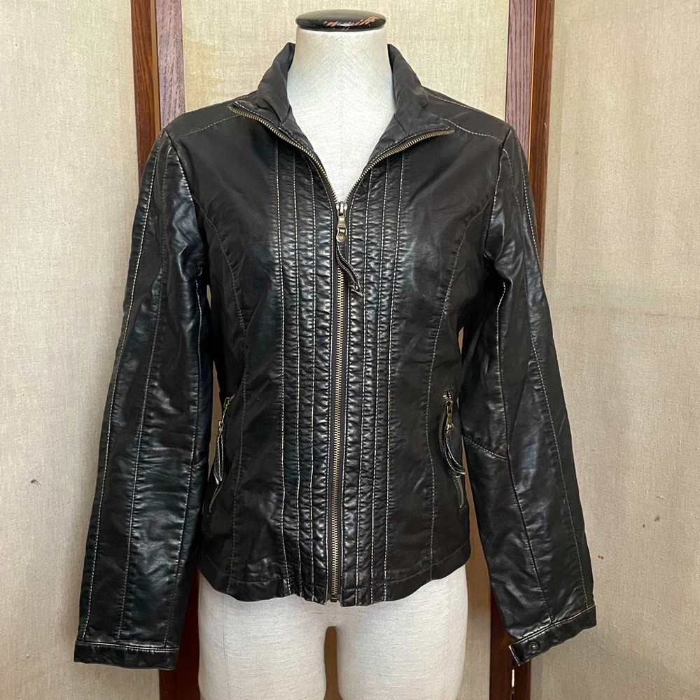 Big Chill Vintage | Black Faux Leather Jacked